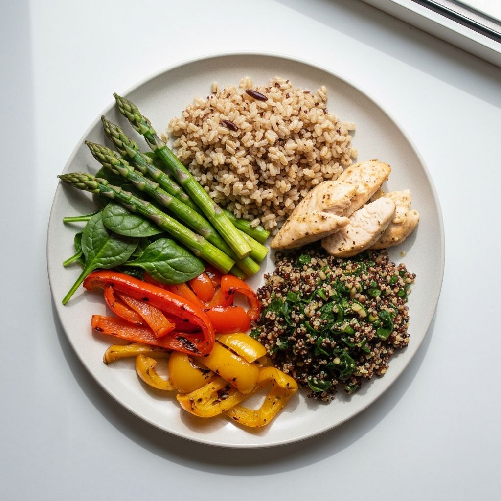 Overhead view of a balanced plate