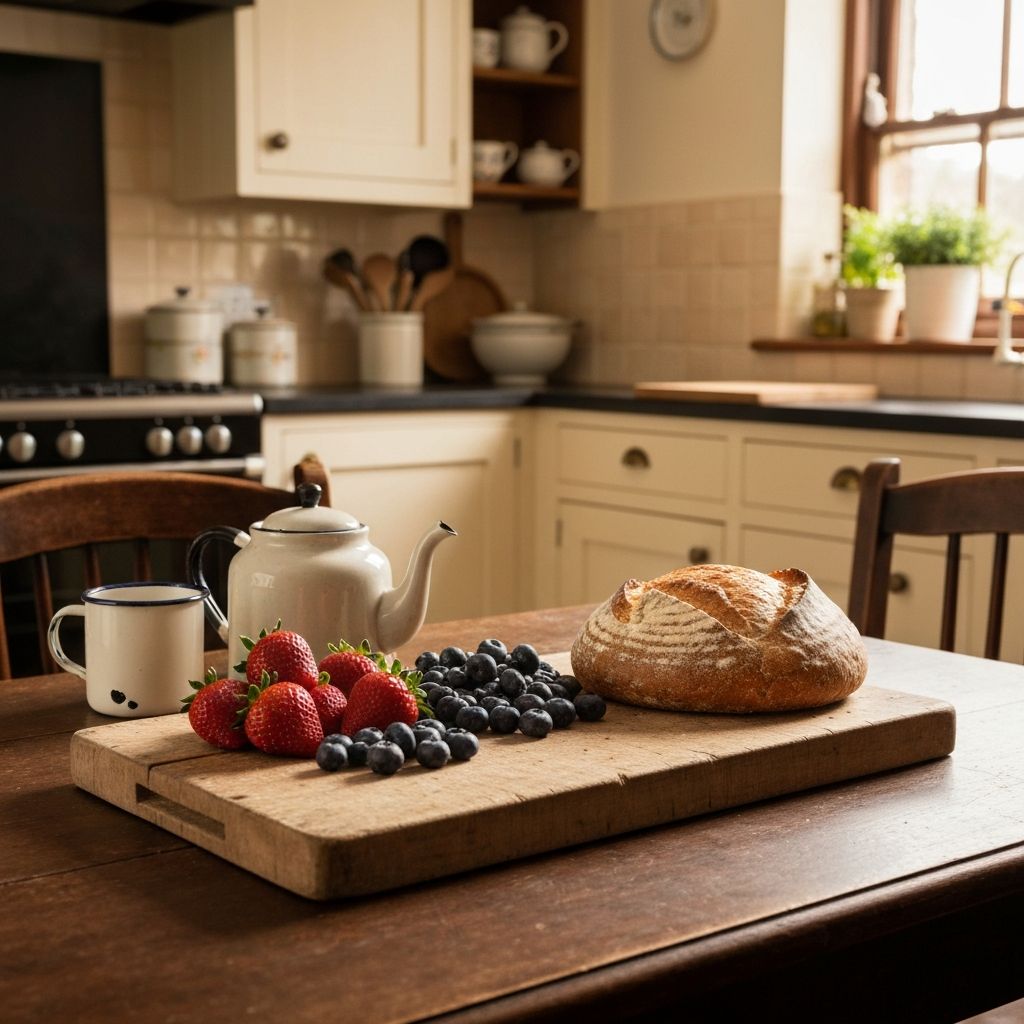 Authentic British kitchen table scene